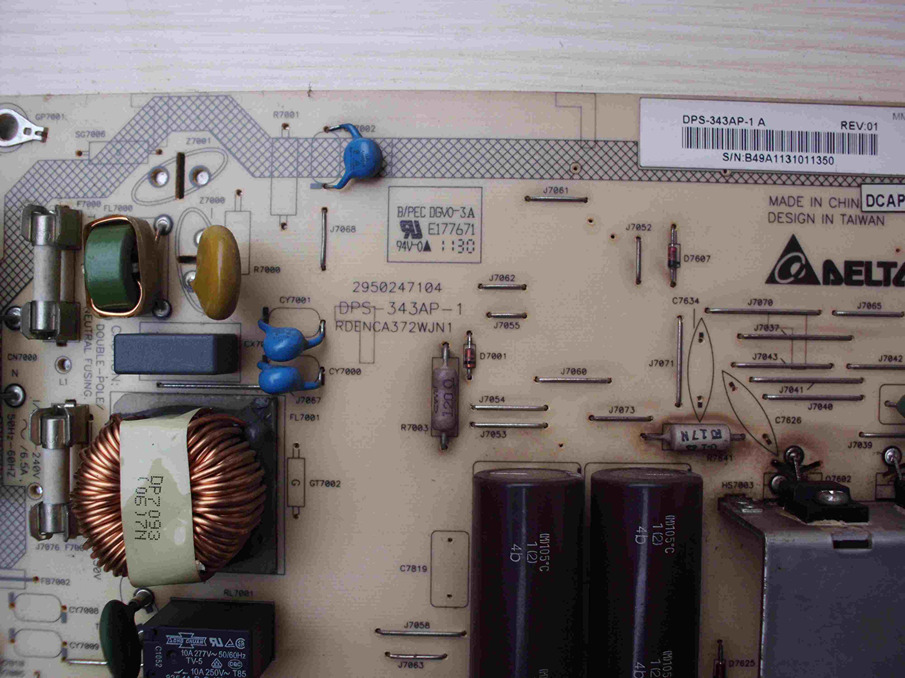 Sharp RDENCA372WJN1 DPS-343AP-1A Power board